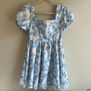 Blue and White Floral Women’s Dress